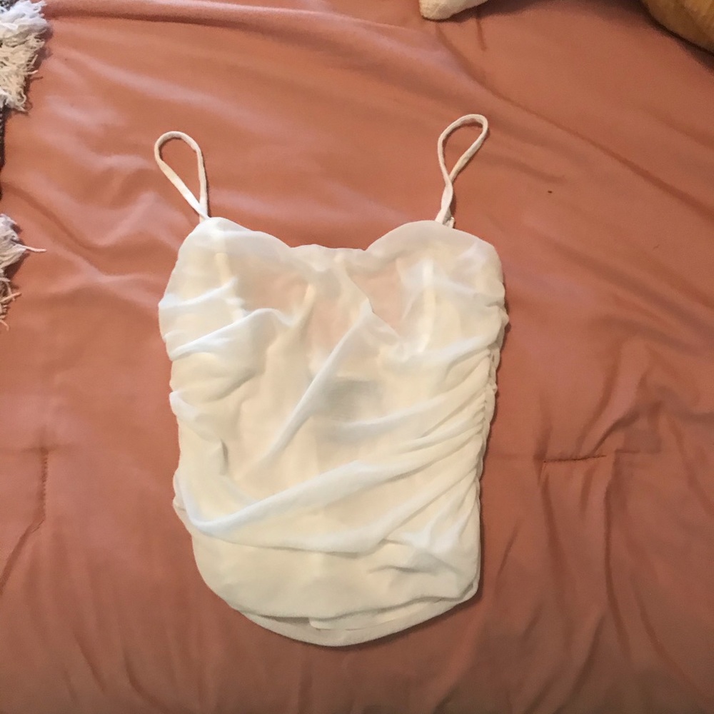 F21 White Sheer Tank